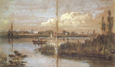  River scene with boats (mk31)